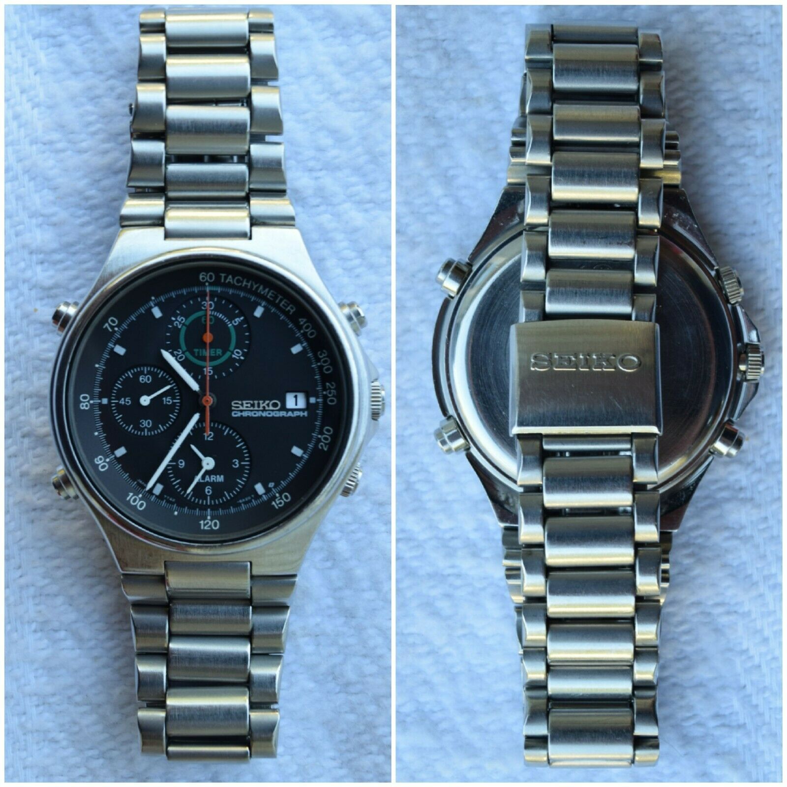 Serviced Seiko Speedmaster 7T42-6A10 Chronograph SBBR003 July 1992