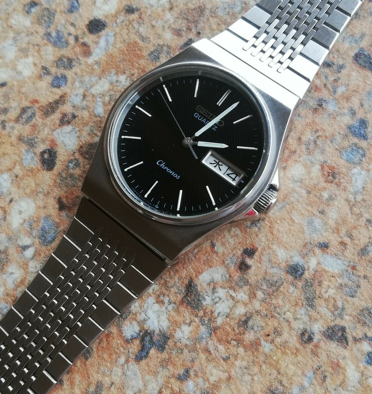 Vintage Seiko Chronos Quartz 8123 7090 OCTOBER 1985 JDM Kanji