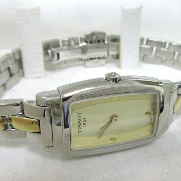 Tissot Ladies Belle Tonneau Shaped Quartz Watch - T130/230 - Two Tone ...