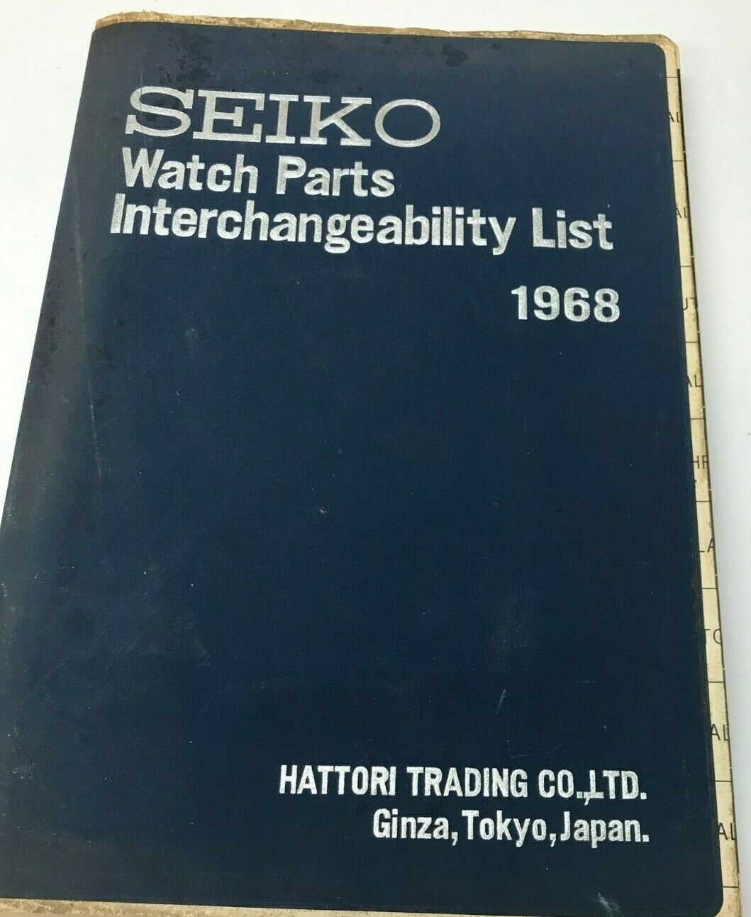 Vintage Seiko 1968 Watch Parts Interchangeability List Catalog