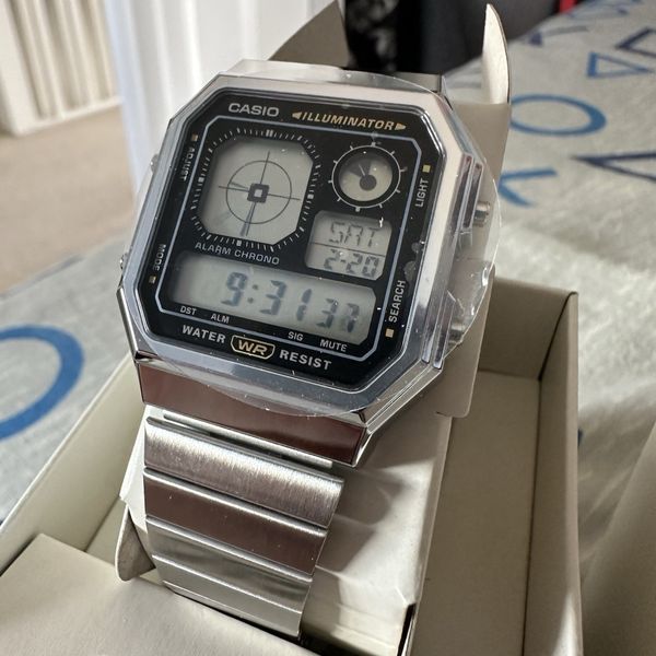 Orologio Digitale Casio A130WE-1AEF Da Uomo - Cinturino In Acciaio, Quadrante Digitale, Calendario E Timer