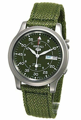 Seiko men's snk805 seiko 5 automatic hot sale stainless steel watch with green canvas