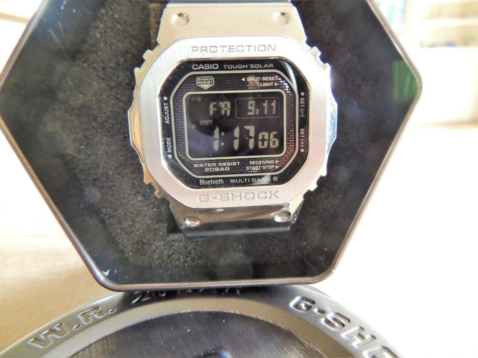 Casio G-Shock 3459 Watch, GMW B5000D-1. Tough Solar, Bluetooth