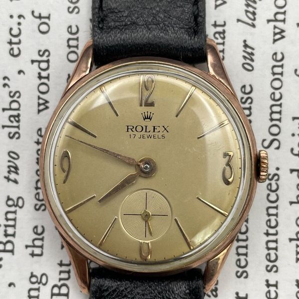 ROLEX 17 jewels 1950s size 30mm antique watch wristwatch manual