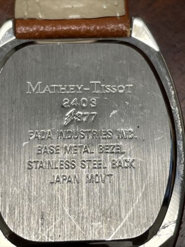 men s Mathey Tissot watch 2403 WatchCharts Marketplace