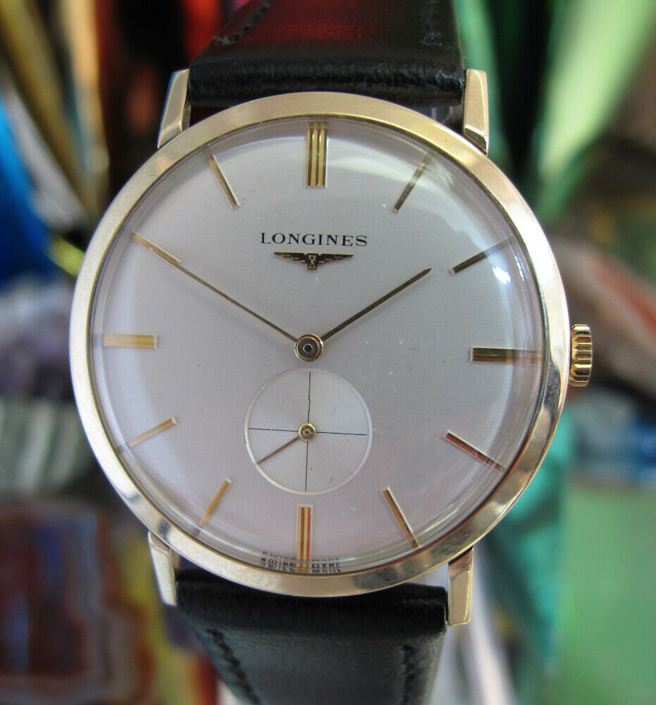 Longines 9 K Gold Vintage watch cal 19.4 swiss 1963 flat line 32.5