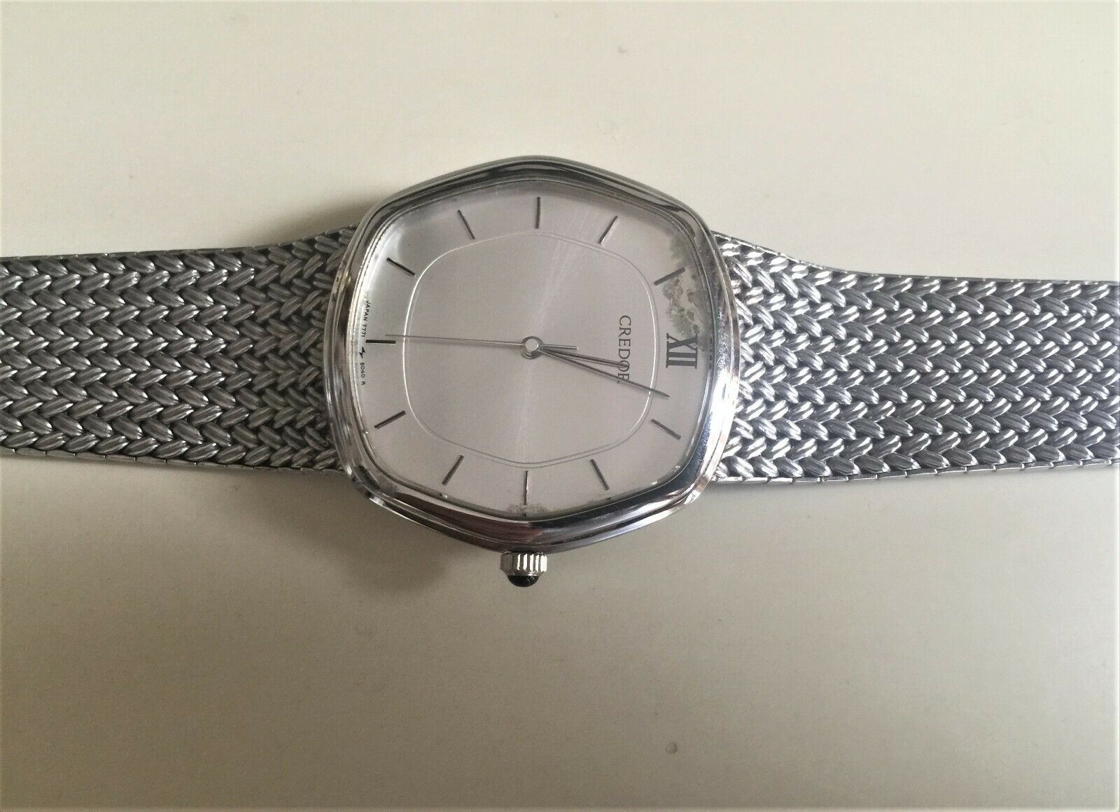 Men's Seiko Credor Model 7771-5040 Vintage Silver Watch