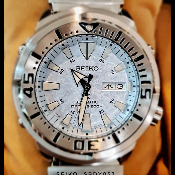 JDM Seiko Prospex Ice frost baby tuna with kanji date SBDY053 ...