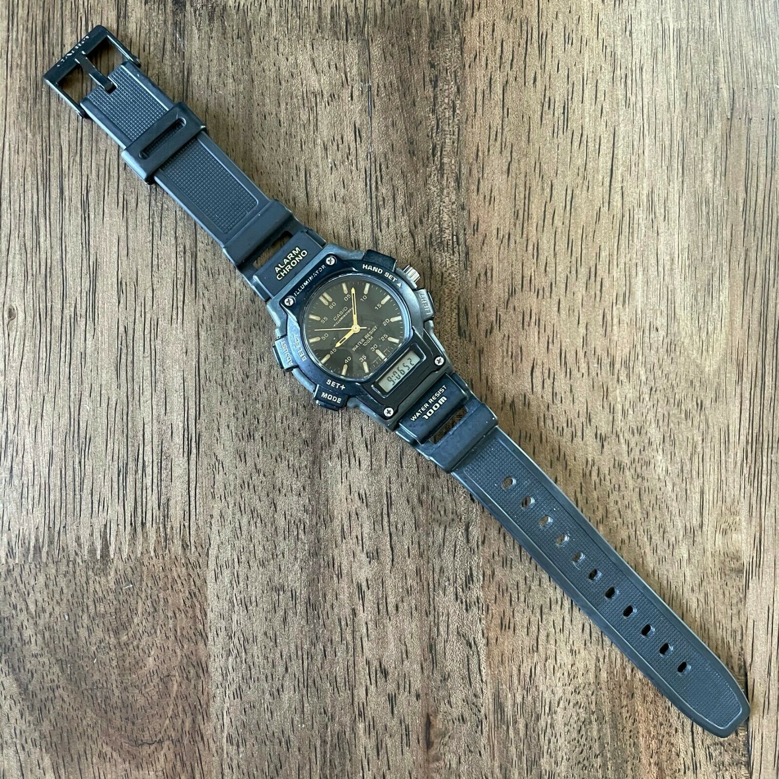 CLEAN Vintage 1999 Casio AQ-150W Analog Digital 100M Diver Watch 