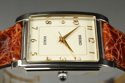 N MINT] SEIKO Dolce 5E31-5000 Quartz Gold Tank Shaped Vintage