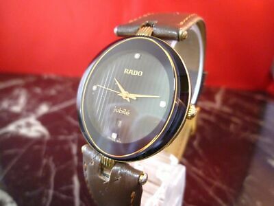 BEAUTIFUL!! RADO jubile 152.3694.2 BLACK GOLD MENS VINTAGE WATCH SWISS  QUARTZ | WatchCharts Marketplace