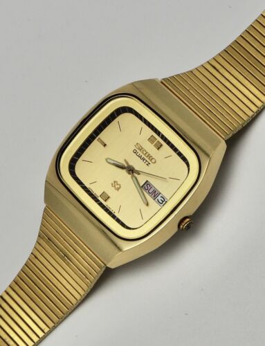 1980 Seiko TV Quartz 8223-5080 Vintage Watch NOS Gold Plated Case