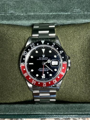 ROLEX GMT Master II 16710 Coke Bezel SS. 1992 Watch. Serviced. Box