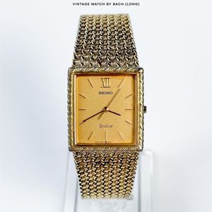 Vintage SEIKO QUARTZ DOLCE 8N41-7020 TUNGSTEN CARBIDE Watch JAPAN