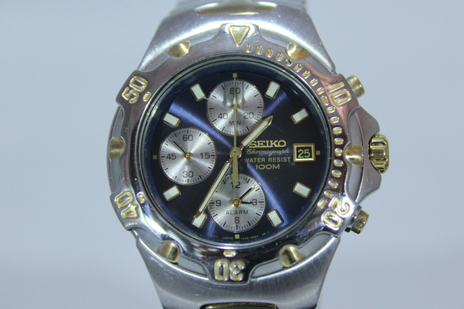 Men s Seiko 7T62 OCRO Chronograph Alarm 100m Water Resistant