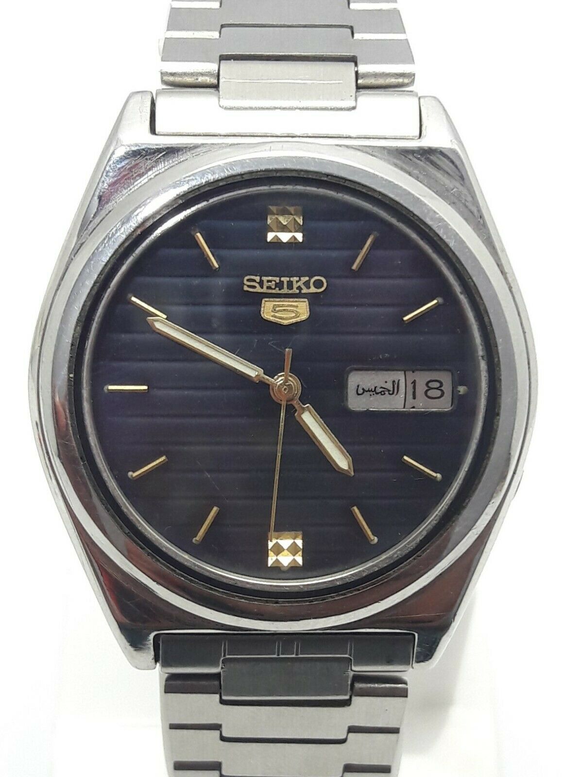 VINTAGE SEIKO 5 7009-876J F AUTOMATIC 17J JAPAN MEN'S WATCH (1519