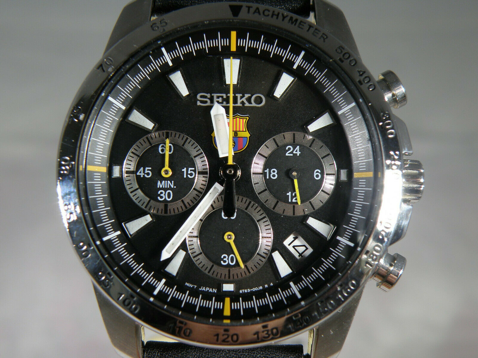 MEN'S SEIKO 6T63-00D0 FC BARCELONA WATCH - VERY RARE - VGC