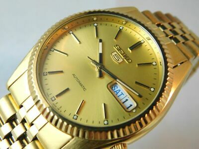 SEIKO 5 FIVE 7S26-0500 AUTOMATIC GOLD DAY DATE MEN'S VINTAGE WATCH