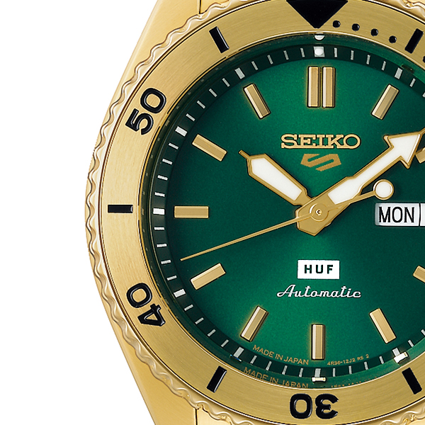 Released on April 22》 Seiko 5 Sports HUF Collaboration Limited Model  SBSA164 Men's Watch Mechanical Gold Made in Japan Keith Hufnagel |  WatchCharts Marketplace