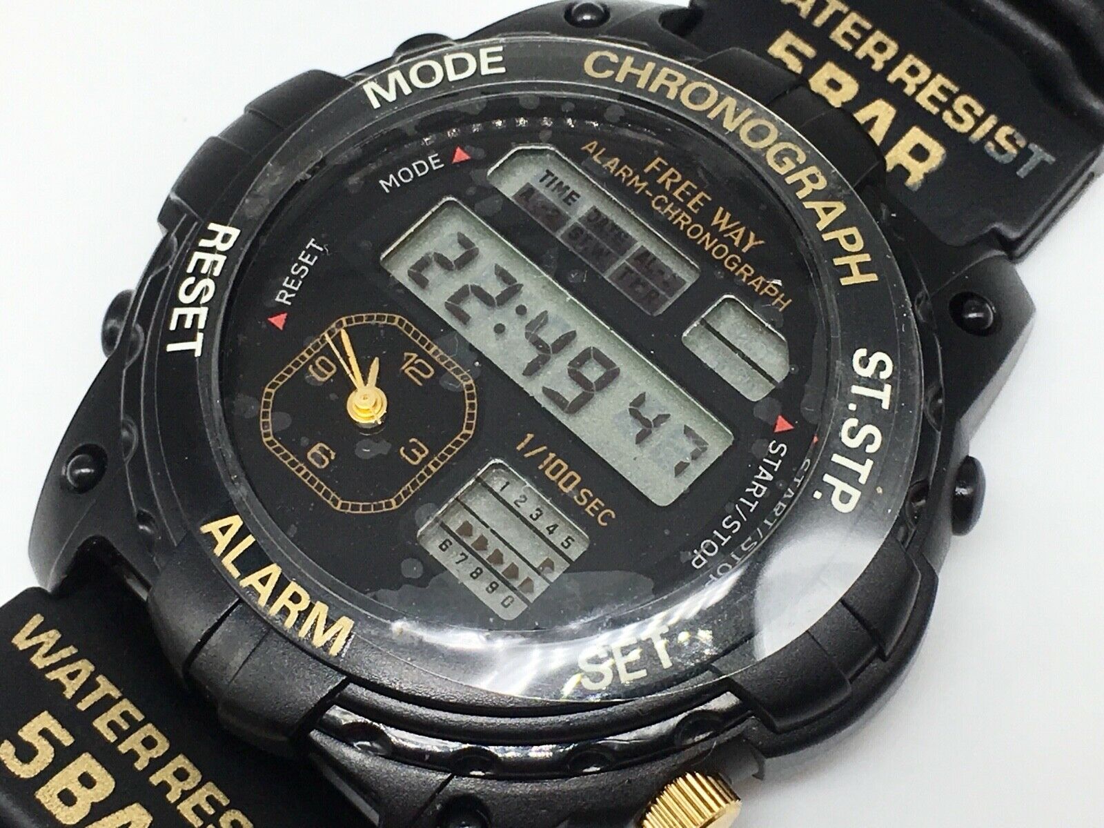 CITIZEN FREE WAY CN85-BP811 Digital Alarm Chronograph VINTAGE 