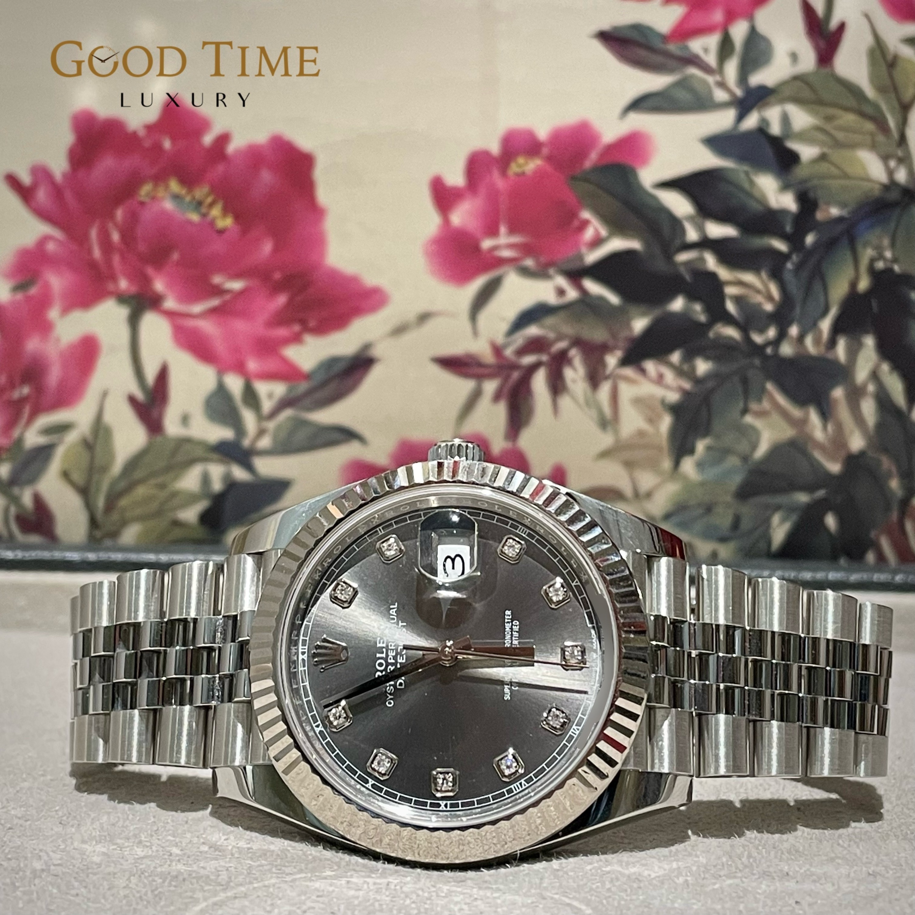 Rolex datejust 41 rhodium online diamond dial jubilee bracelet