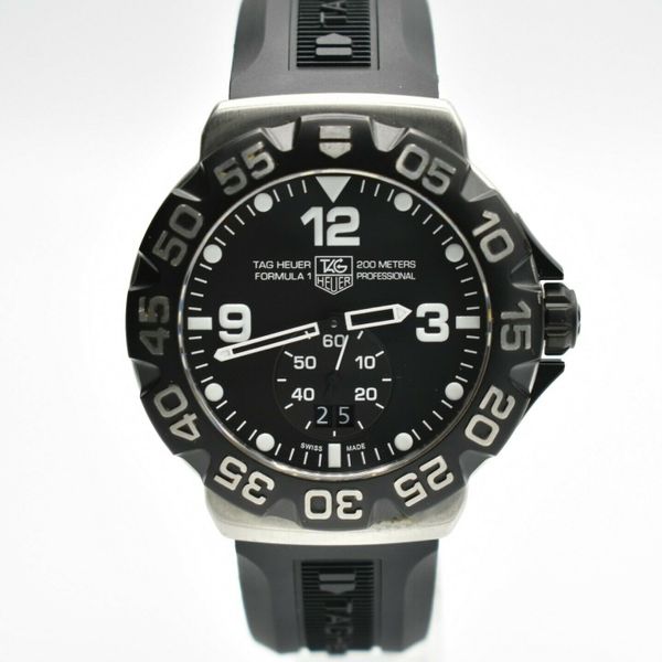 Tag Heuer Formula 1 Grande Date WAH1010 Black Rubber Strap Mens Watch | WatchCharts
