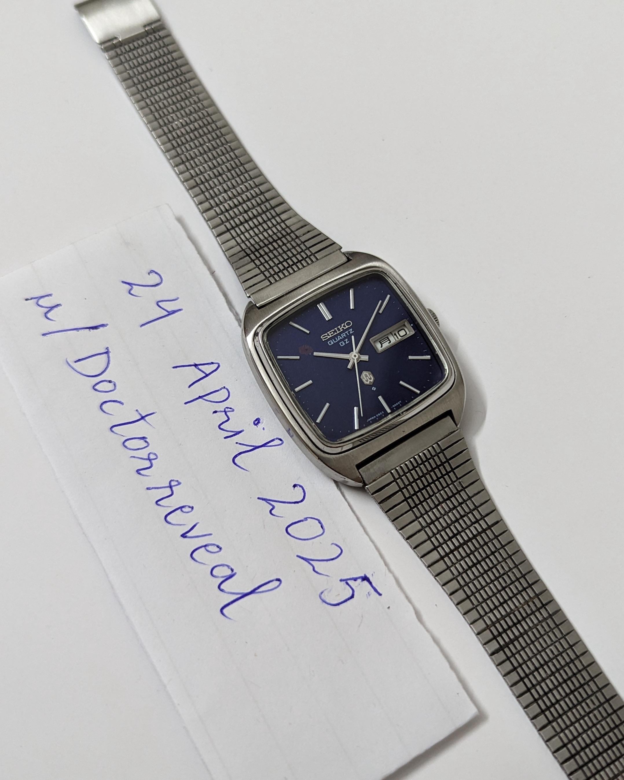 WTS] Rare Seiko QZ quartz Deep Blue textured dial - Square case 