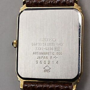 Near MINT] Vintage Seiko Dolce 7731-5230 Gold Dial Men's Quartz