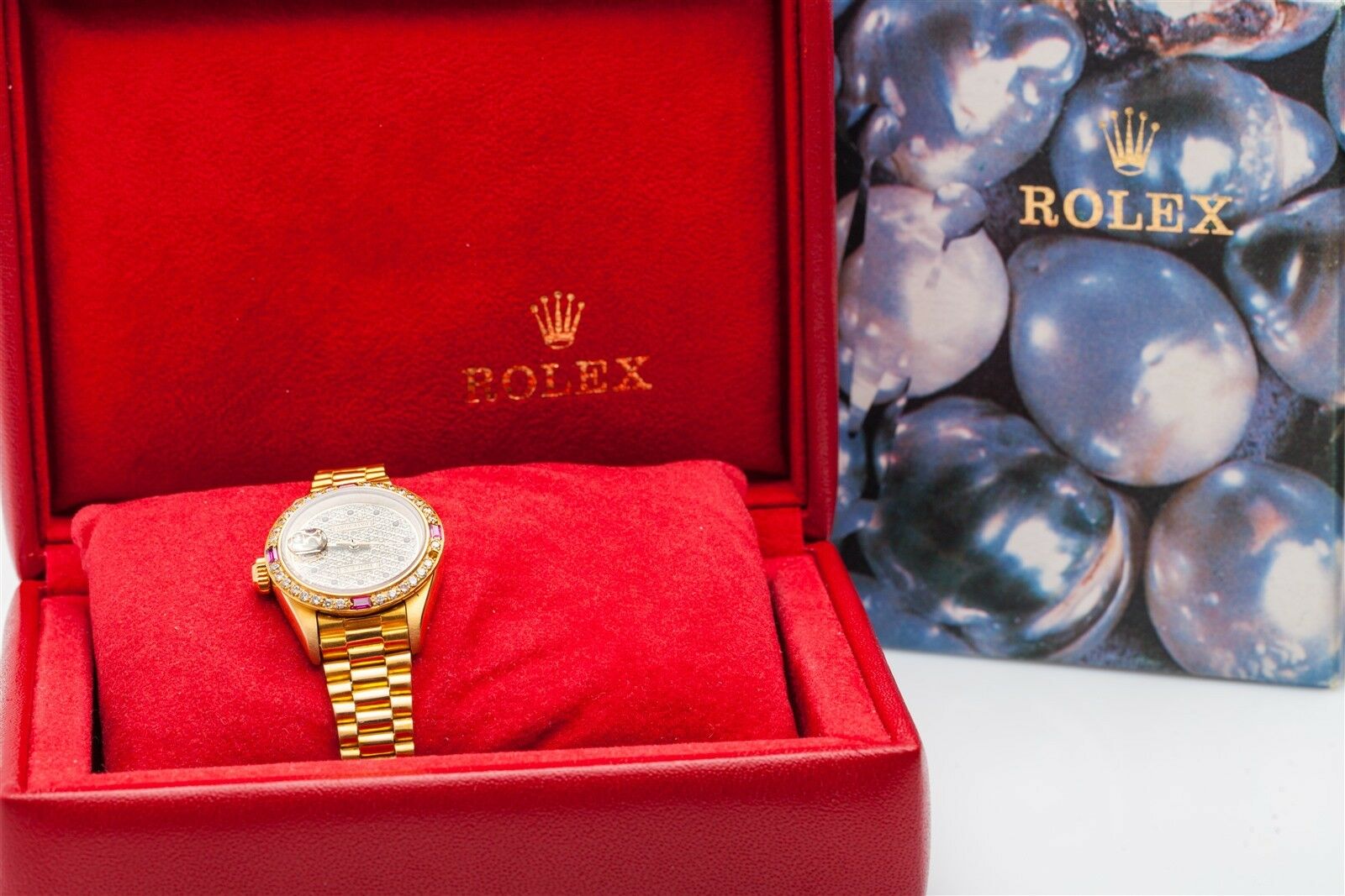 18K Gold Ladies ROLEX Oyster Diamond Watch Perpetual Datejust 3ct