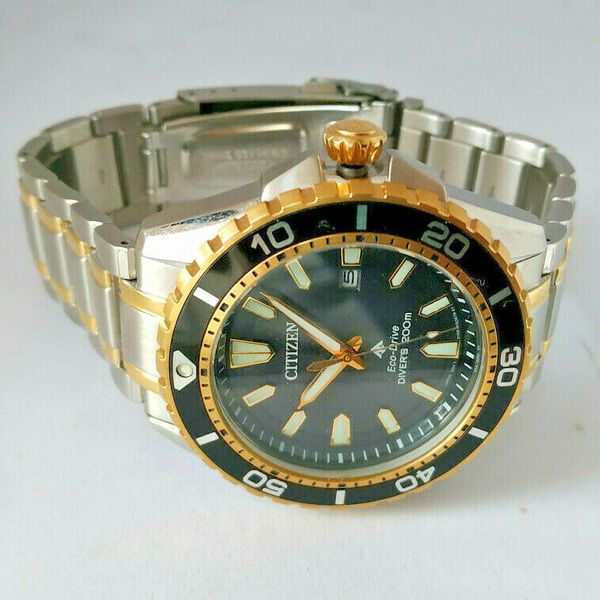 Mens Citizen Eco Drive Steel Bi Metal Promaster Divers Watch E168