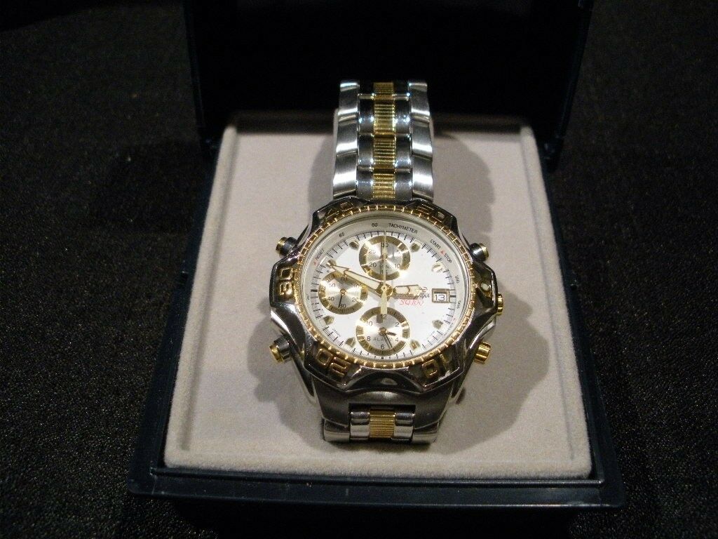 seiko two tone chronograph watch