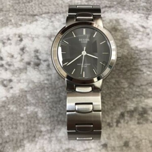 Vintage Casio Beside MTP-1134 Stainless Steel Glas Mineral Water