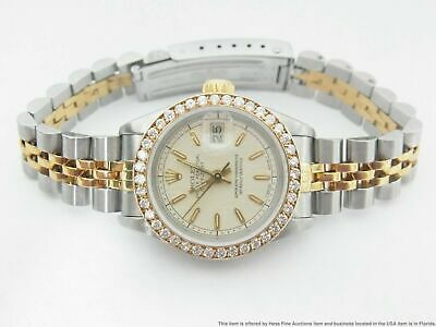 18k Gold Ss Rolex Datejust Ladies Watch Scarce Jubilee Dial Diamond Bezel Watchcharts