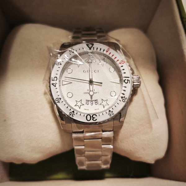 BNIB: Gucci Dive watch white bezel | WatchCharts Marketplace