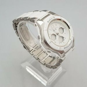 Casio Baby G Msg 300c 7b3er Ladies Chronograph Watch White Dial Stainless Steel Watchcharts