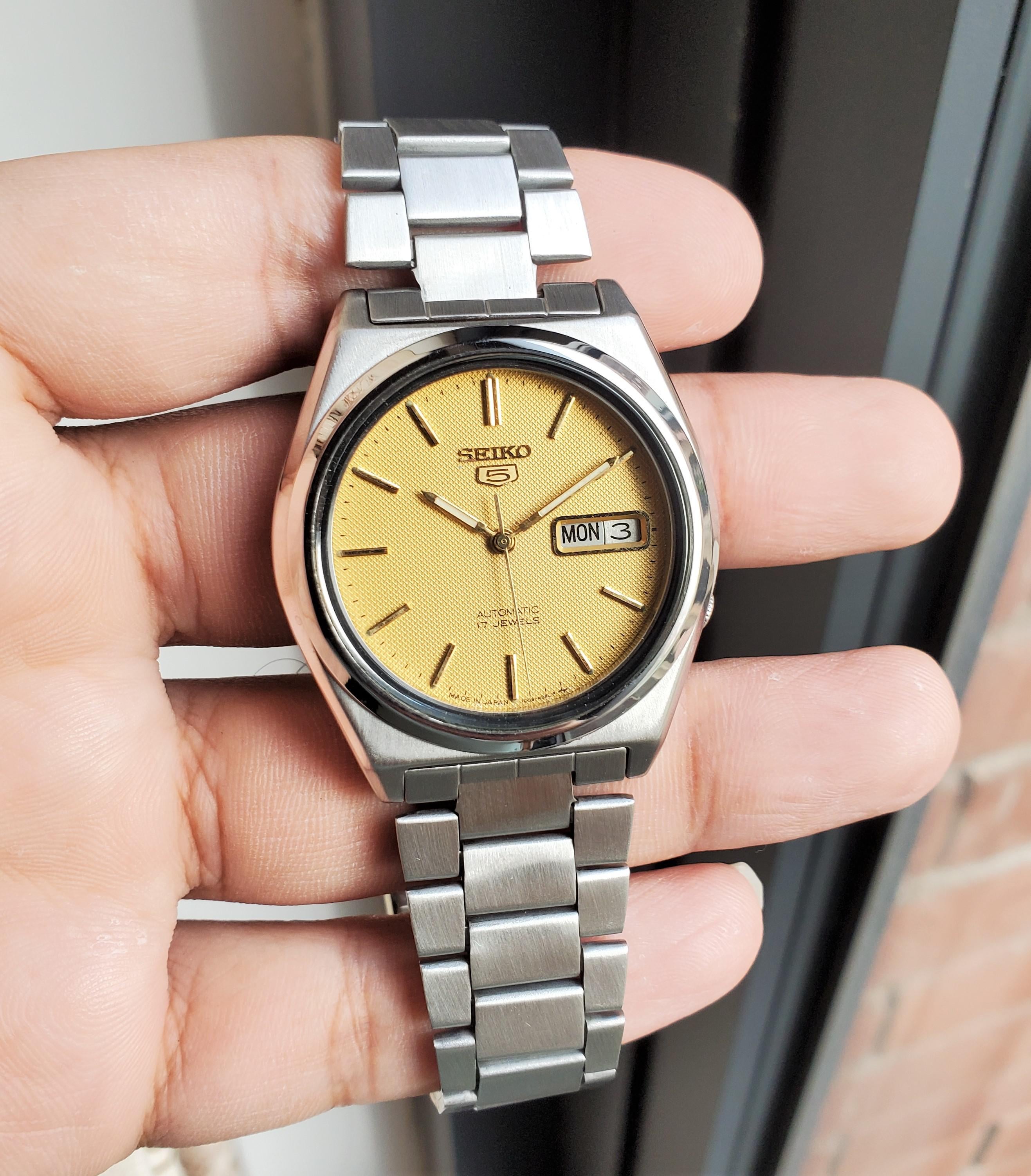 TninoFull-Drive2 Vintage Cream ！ WTS] Seiko SKXN97 1994 Golden Waffle Sunburst dial Retro JDM Rare