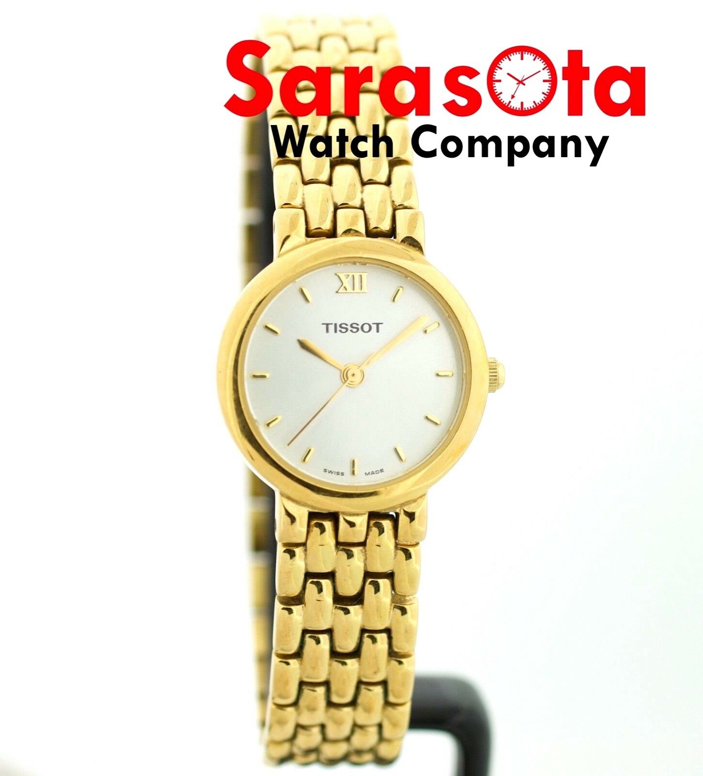 Vintage Mid Century Tissot 18K Gold Ladies Wrist Watch Gold