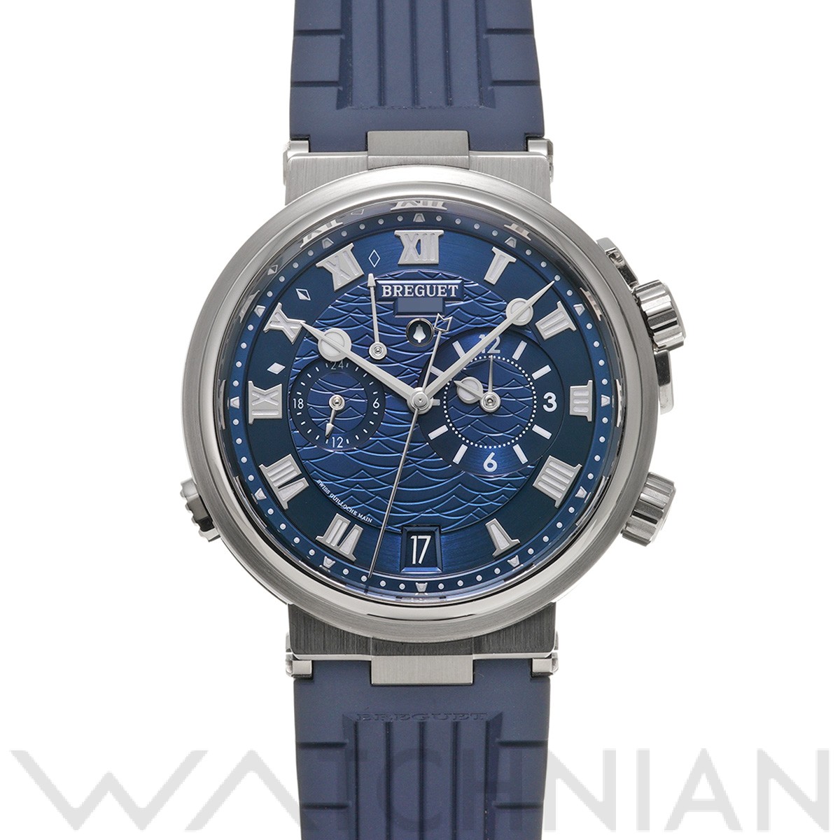 Used Breguet Marine Alarm Musical 5547BB Y2 5ZU Blue Men s Watch