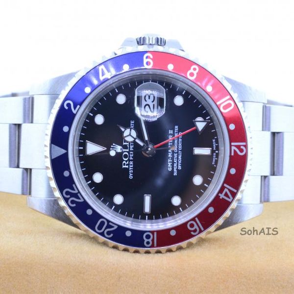 FSOT Rolex 16710 GMT Master II P Serial Pepsi/Black Solid End Link Lug