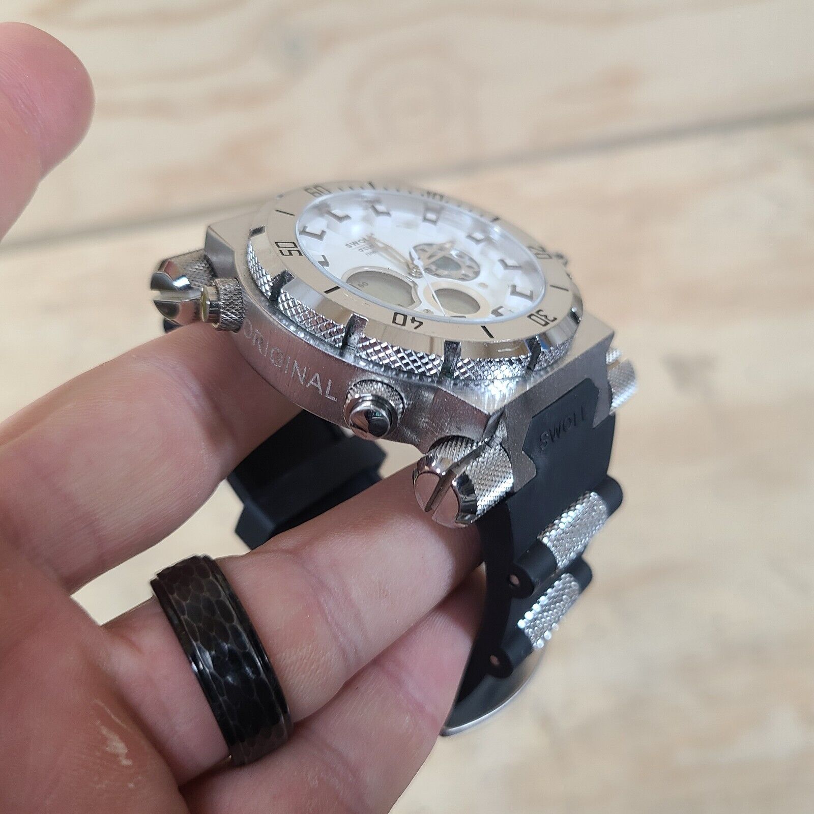 Swole O'Clock 100M WR Original V4 Silver Watch with