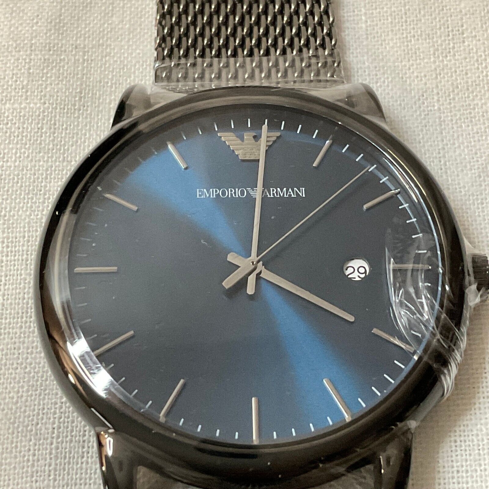 Emporio Armani AR11053 Black Blue Stainless Steel Analog Quartz Wristwatch WatchCharts Marketplace