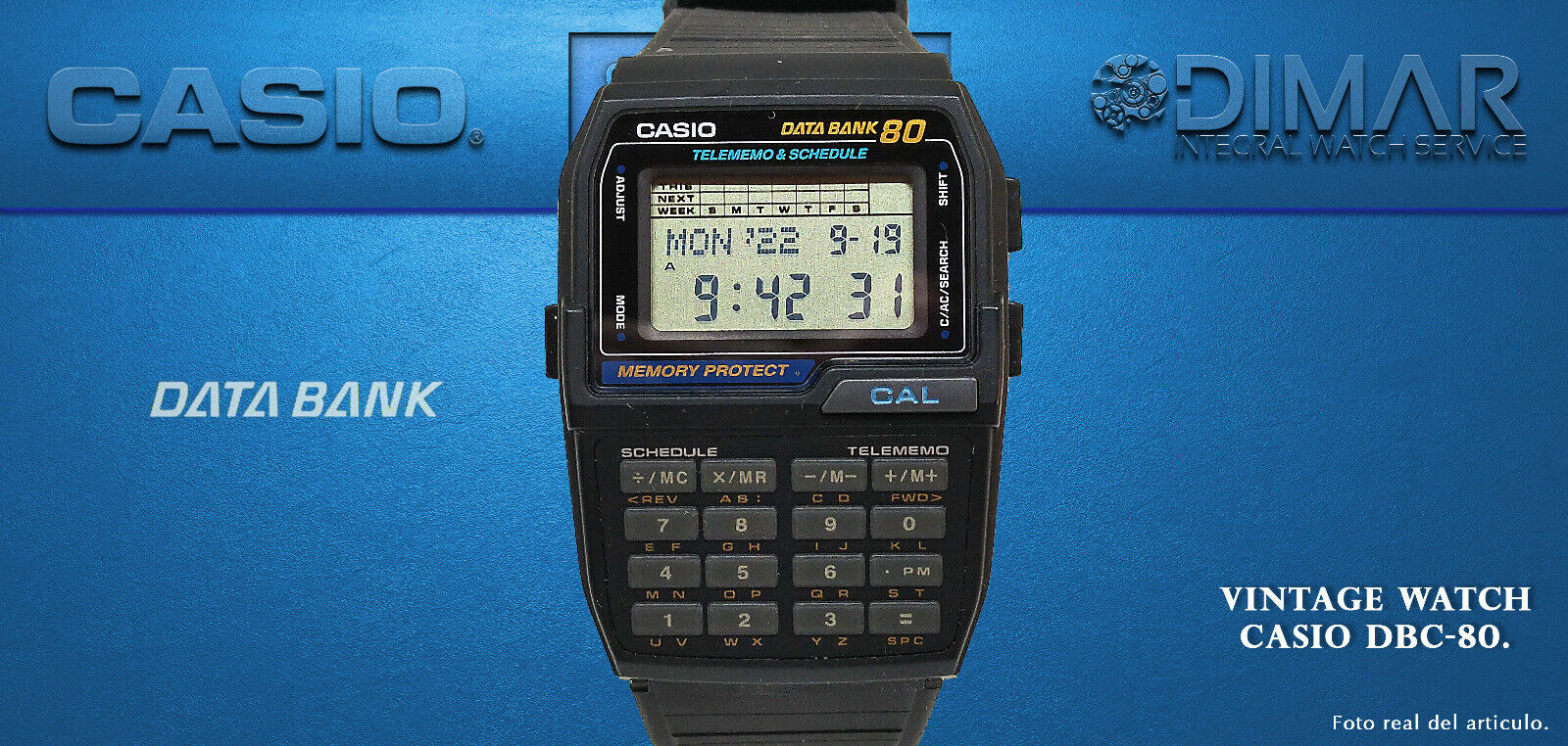 Reloj Casio DBC-32-1A Resina Calculadora Retro Data Bank