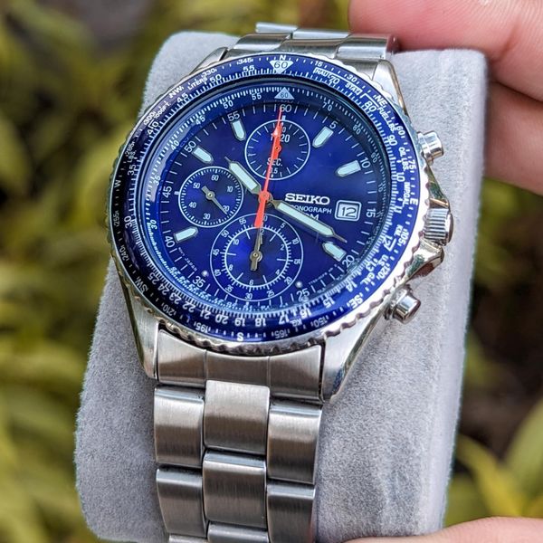 SEIKO 7T92-0CF0 Flightmaster Pilot Chronograph Vintage Watch