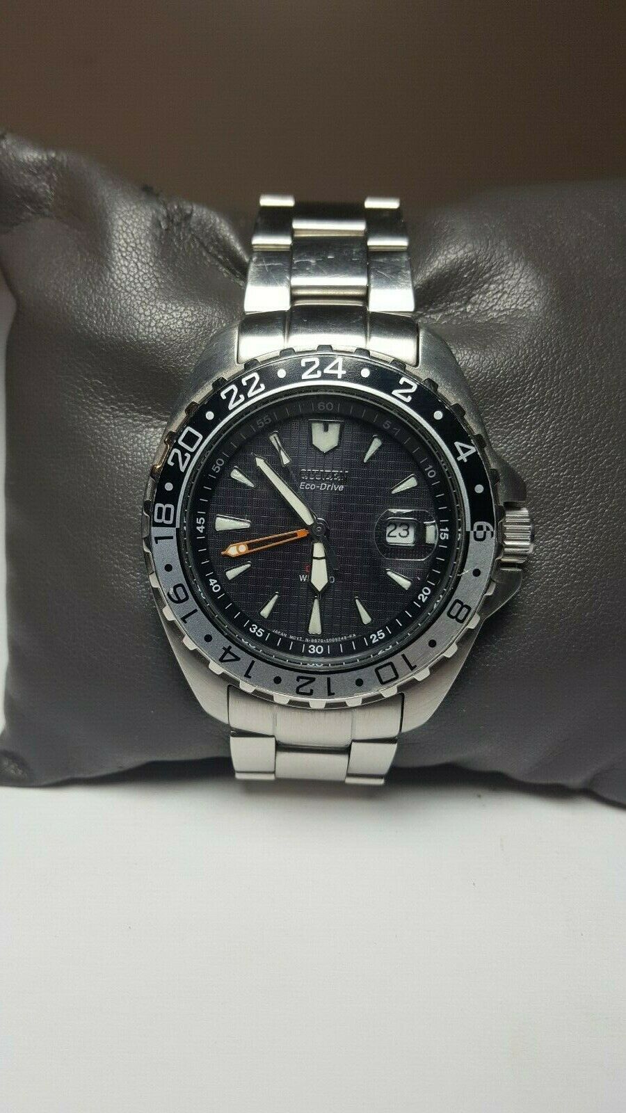 稼働品／CITIZEN ATTESA Eco-Drive B876 GMT搭載 CITIZEN OXY B876-S72471 GMT Eco-Drive Men's Working Product