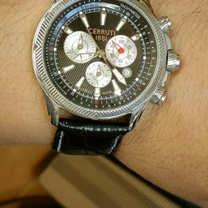 Authentic Cerruti 1881 Swiss Men's Chronograph Black Dial Mint