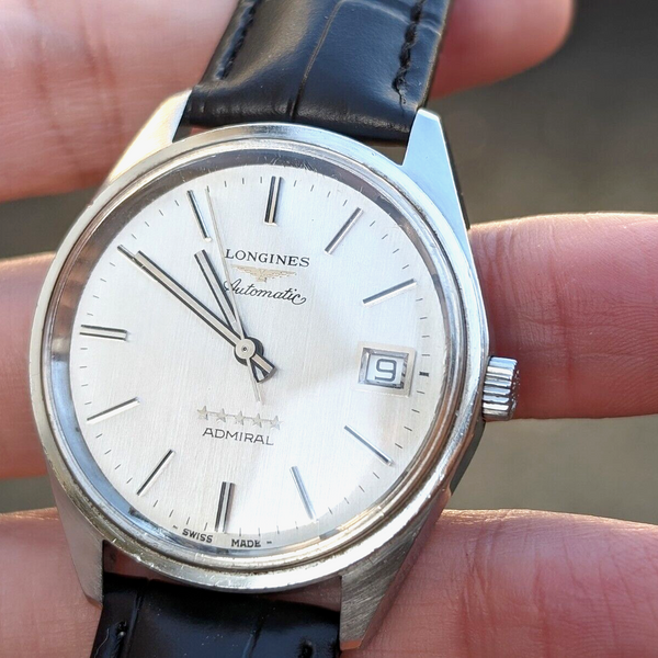 LONGINES Admiral Five Star Date Silver Dial Automatic Men's Watch 1970 ...