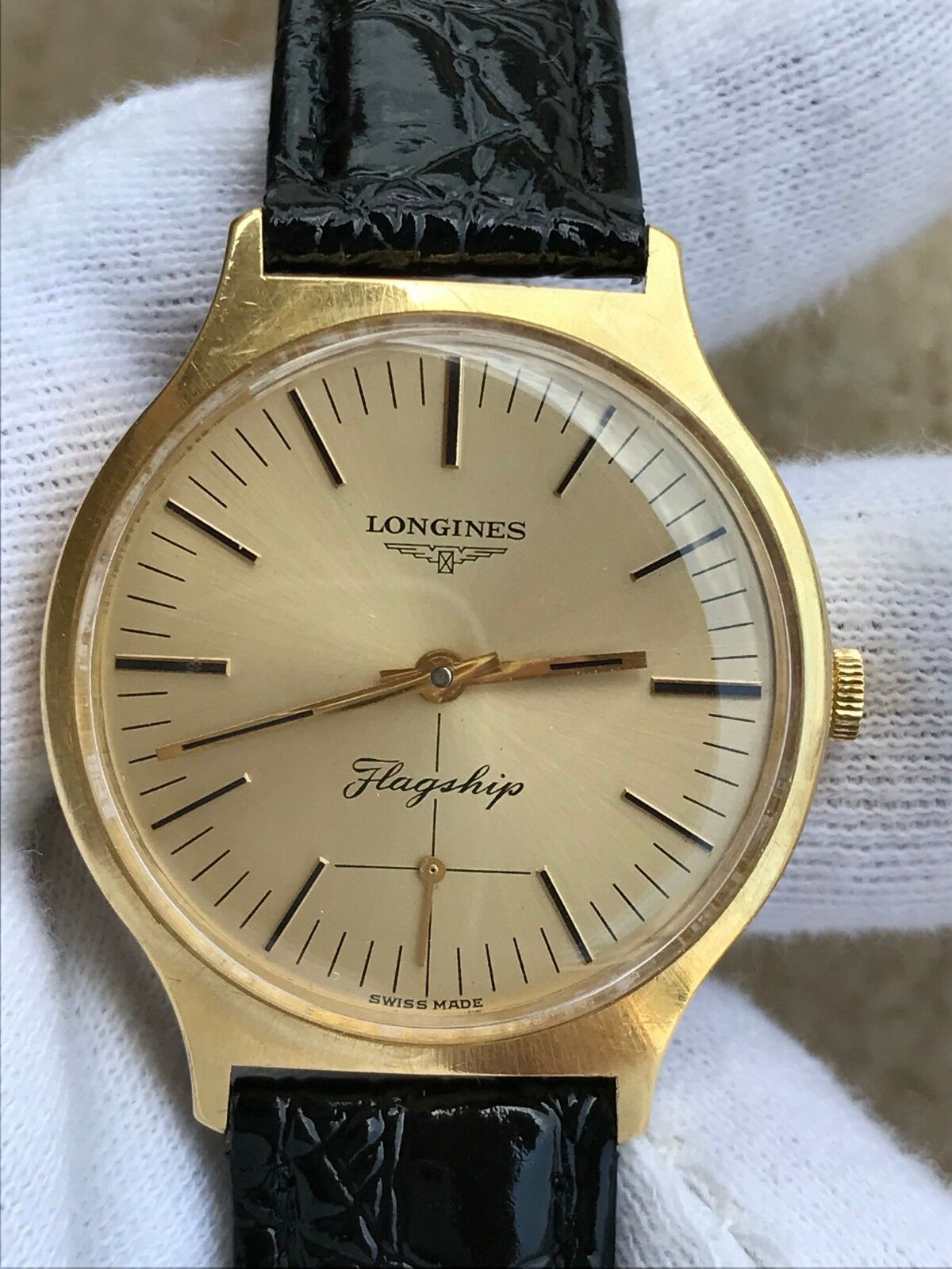 LONGINES WATCH FLAGSHIP 8636 1 MANUAL CAL.6922 GOLD 18K MENS 33mm