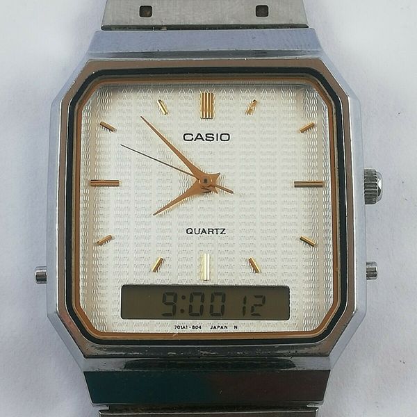 Vintage CASIO AQ 419 358 DUAL TIME Japan Quartz Watch Working Condition WatchCharts Marketplace