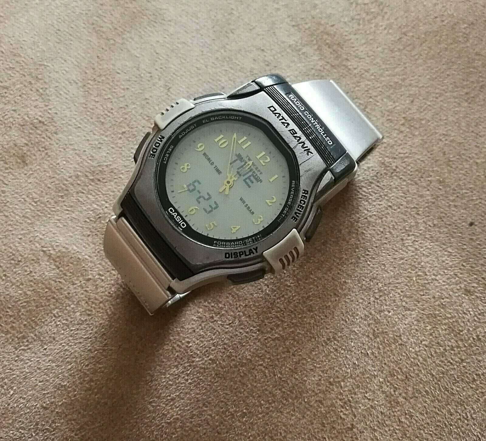 casio fkt-2000 wave ceptor databank alarm chrono lcd watch japan