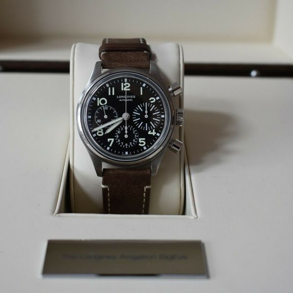 Longines Avigation Bigeye Automatic Chronograph Watch L2.816.4.53.2 ...